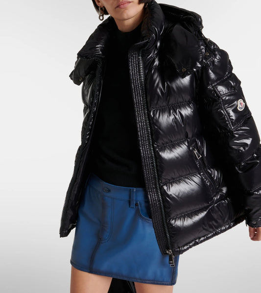 Moncler Daunenjacke Damen – Glänzendes Schwarz